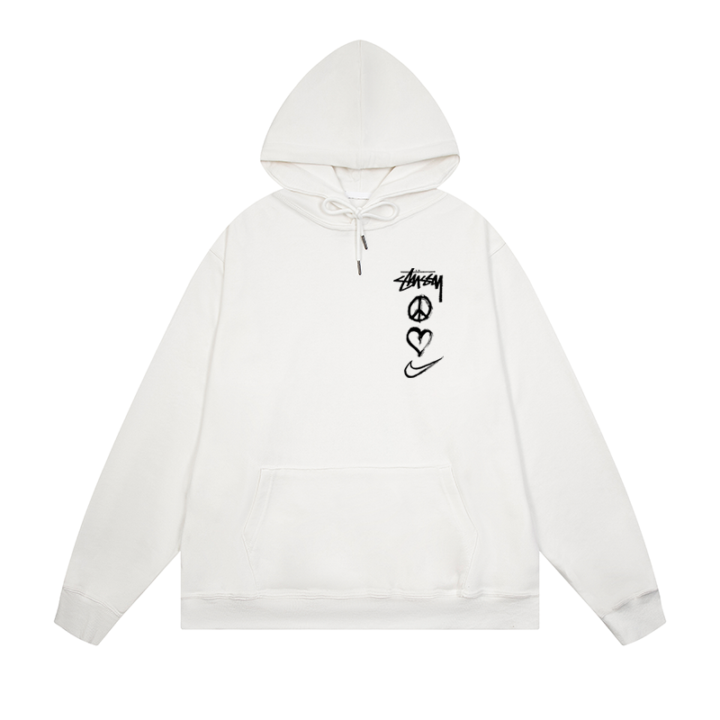 Stüssy X Nike white hoodie