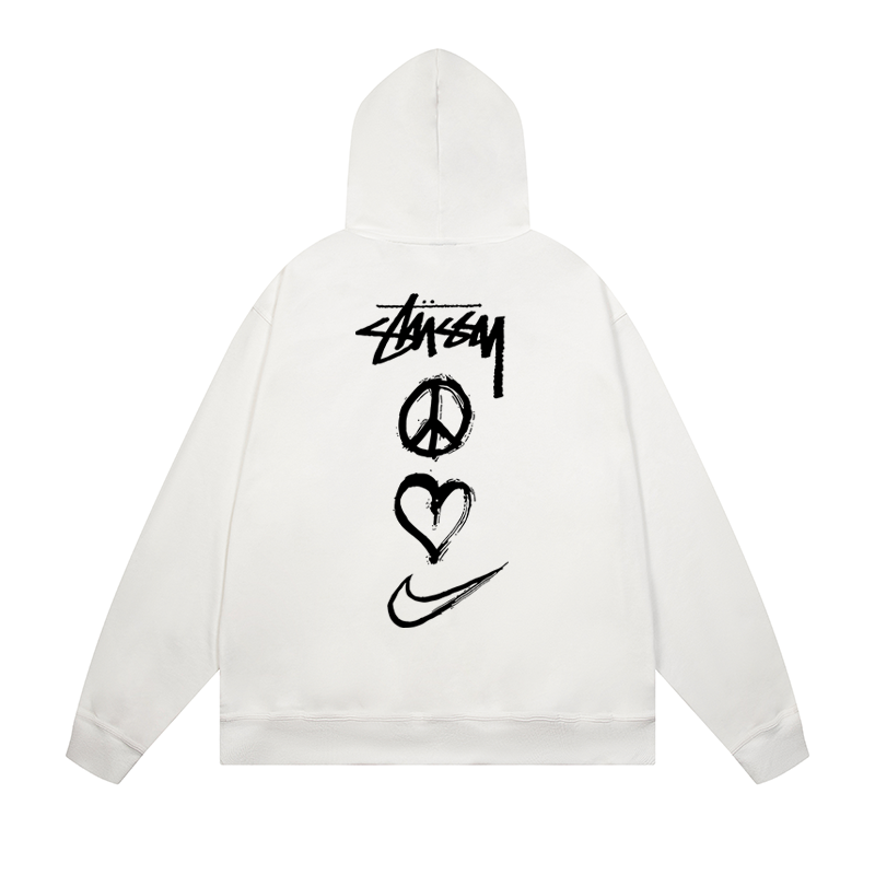 Stüssy X Nike white hoodie