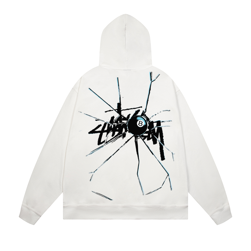 Stüssy white shattered hoodie