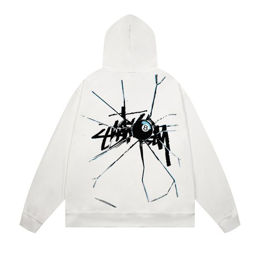 Stüssy white shattered hoodie